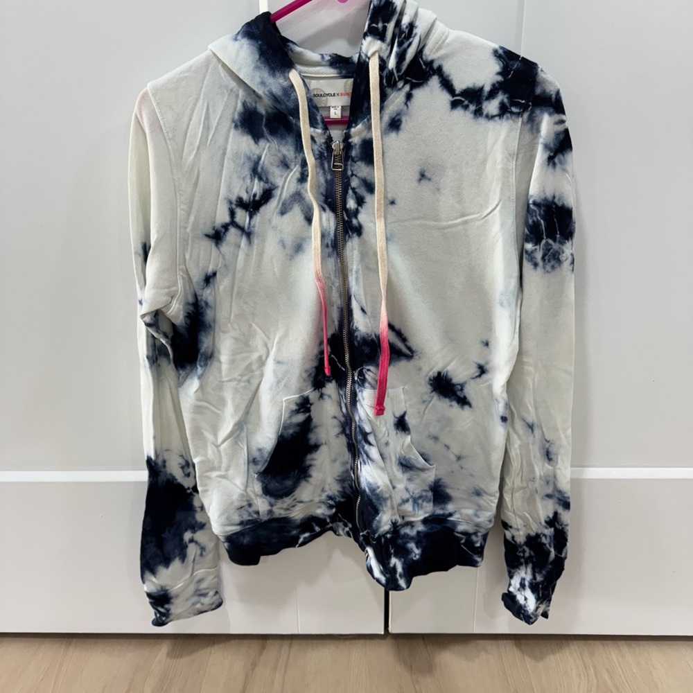 Soul Cycle x Sundry Tie-Dye Zip-Up Hoodie- Size Large